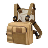 Maxbell Men Women Chest Rig Bag Holder Front Pack Pouch for Running Exercise Fishing Khaki