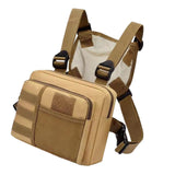 Maxbell Men Women Chest Rig Bag Holder Front Pack Pouch for Running Exercise Fishing Khaki