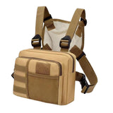 Maxbell Men Women Chest Rig Bag Holder Front Pack Pouch for Running Exercise Fishing Khaki