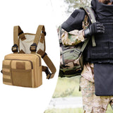 Maxbell Men Women Chest Rig Bag Holder Front Pack Pouch for Running Exercise Fishing Khaki