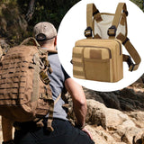 Maxbell Men Women Chest Rig Bag Holder Front Pack Pouch for Running Exercise Fishing Khaki
