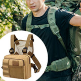 Maxbell Men Women Chest Rig Bag Holder Front Pack Pouch for Running Exercise Fishing Khaki