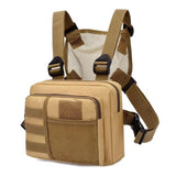 Maxbell Men Women Chest Rig Bag Holder Front Pack Pouch for Running Exercise Fishing Khaki