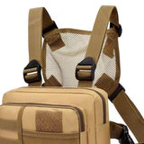 Maxbell Men Women Chest Rig Bag Holder Front Pack Pouch for Running Exercise Fishing Khaki