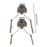 Maxbell Helmet Rail Adapter Hearing Protection for Hunting Outdoor Activities Adults Brown