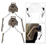 Maxbell Helmet Rail Adapter Hearing Protection for Hunting Outdoor Activities Adults Brown