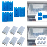 Maxbell 6 Pieces Ice Cooler Blocks Portable Ice Brick Packs for Family Picnic Hiking White