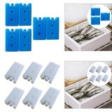 Maxbell 6 Pieces Ice Cooler Blocks Portable Ice Brick Packs for Family Picnic Hiking White