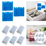 Maxbell 6 Pieces Ice Cooler Blocks Portable Ice Brick Packs for Family Picnic Hiking White