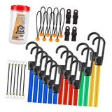 Maxbell Bungee Cords Versatile Sturdy Bungee Straps with Hooks for Bike Camping Cart 32pcs
