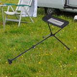 Maxbell Folding Camping Chair Foot Rest Accessory Aluminum Alloy Retractable 45-74cm Black