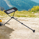 Maxbell Folding Camping Chair Foot Rest Accessory Aluminum Alloy Retractable 45-74cm Black
