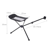 Maxbell Folding Camping Chair Foot Rest Accessory Aluminum Alloy Retractable 45-74cm Black