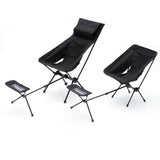 Maxbell Folding Camping Chair Foot Rest Accessory Aluminum Alloy Retractable 45-74cm Black