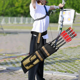 Maxbell 4 Tube Quiver Holder Waist Belt Organizer for Enthusiasts Men Women Practice Khaki