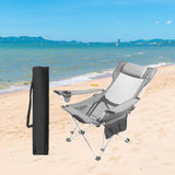 Maxbell Folding Camping Chair Compact Foldable Chair for Lawn Barbqeu Outdoor Sports Grey