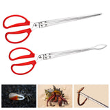 Maxbell Crab Tongs for Live Crabs Anti Slip Grabber Portable for Crabs Fishes Picnic Straight Tip