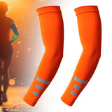Maxbell Cooling Arm Sleeves 1 Pair Equipment Cover for Fishing Backpacking Gardening Orange reflective