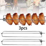 Maxbell 3 Pieces Grilling Skewers BBQ Accessories Kabob for Chicken Sausages Veggies