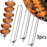 Maxbell 3 Pieces Grilling Skewers BBQ Accessories Kabob for Chicken Sausages Veggies