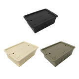 Maxbell Tea Storage Box with Lid Modern Camping Table Basket for Yard Garage Outdoor Black