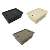 Maxbell Tea Storage Box with Lid Modern Camping Table Basket for Yard Garage Outdoor Black