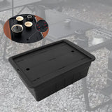 Maxbell Tea Storage Box with Lid Modern Camping Table Basket for Yard Garage Outdoor Black