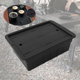 Maxbell Tea Storage Box with Lid Modern Camping Table Basket for Yard Garage Outdoor Black