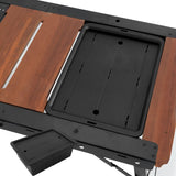 Maxbell Tea Storage Box with Lid Modern Camping Table Basket for Yard Garage Outdoor Black