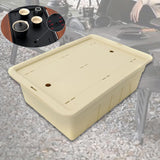 Maxbell Tea Storage Box with Lid Modern Camping Table Basket for Yard Garage Outdoor Khaki