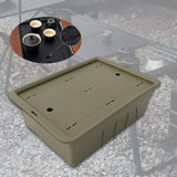 Maxbell Tea Storage Box with Lid Modern Camping Table Basket for Yard Garage Outdoor Green