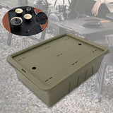 Maxbell Tea Storage Box with Lid Modern Camping Table Basket for Yard Garage Outdoor Green