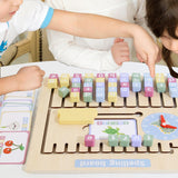 Maxbell Wooden Alphabet Math Board Letter Recognition Spelling Game Gifts Boys Girls