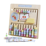 Maxbell Wooden Alphabet Math Board Letter Recognition Spelling Game Gifts Boys Girls