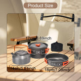 Maxbell 3x Camping Cooking Set Camping Cookware for Outdoor Cooking Fishing Trekking Orange
