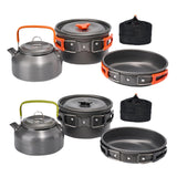 Maxbell 3x Camping Cooking Set Camping Cookware for Outdoor Cooking Fishing Trekking Orange