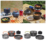 Maxbell 3x Camping Cooking Set Camping Cookware for Outdoor Cooking Fishing Trekking Orange