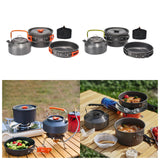 Maxbell 3x Camping Cooking Set Camping Cookware for Outdoor Cooking Fishing Trekking Orange