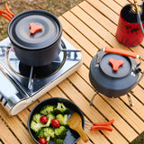 Maxbell 3x Camping Cooking Set Camping Cookware for Outdoor Cooking Fishing Trekking Orange