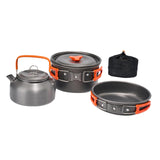 Maxbell 3x Camping Cooking Set Camping Cookware for Outdoor Cooking Fishing Trekking Orange