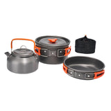 Maxbell 3x Camping Cooking Set Camping Cookware for Outdoor Cooking Fishing Trekking Orange