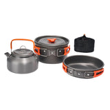 Maxbell 3x Camping Cooking Set Camping Cookware for Outdoor Cooking Fishing Trekking Orange