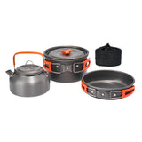 Maxbell 3x Camping Cooking Set Camping Cookware for Outdoor Cooking Fishing Trekking Orange
