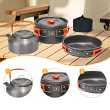 Maxbell 3x Camping Cooking Set Camping Cookware for Outdoor Cooking Fishing Trekking Orange