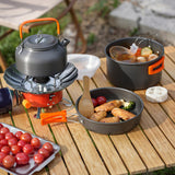 Maxbell 3x Camping Cooking Set Camping Cookware for Outdoor Cooking Fishing Trekking Orange