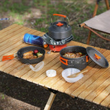Maxbell 3x Camping Cooking Set Camping Cookware for Outdoor Cooking Fishing Trekking Orange
