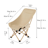 Maxbell Folding Camping Chair Comfortable Folding Lounge Chair for Park Concert Lawn Beige