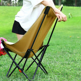 Maxbell Folding Camping Chair Comfortable Folding Lounge Chair for Park Concert Lawn Beige