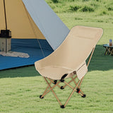 Maxbell Folding Camping Chair Comfortable Folding Lounge Chair for Park Concert Lawn Beige