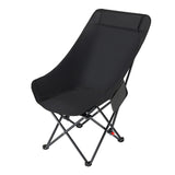 Maxbell Folding Camping Chair Comfortable Folding Lounge Chair for Park Concert Lawn Black